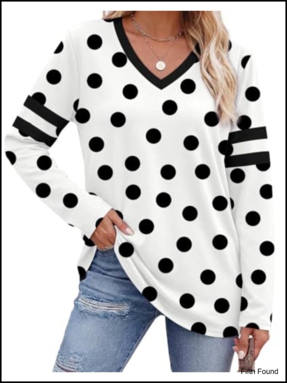 Womens Long Sleeve V Neck Tunic Tee Loose Fit Fall Casual Top